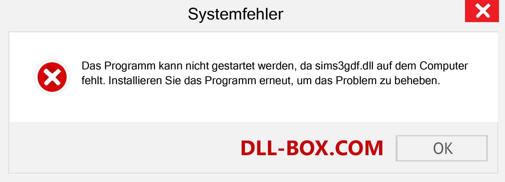 sims3gdf.dll-Datei fehlt?. Download für Windows 7, 8, 10 - Fix sims3gdf dll Missing Error unter Windows, Fotos, Bildern